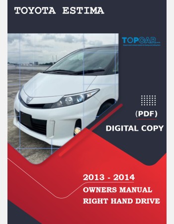 toyota estima hybrid 2013- 2014 owners manual in english